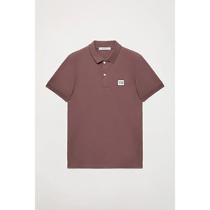 Polo orgánico de manga corta malva Neutrals con logo