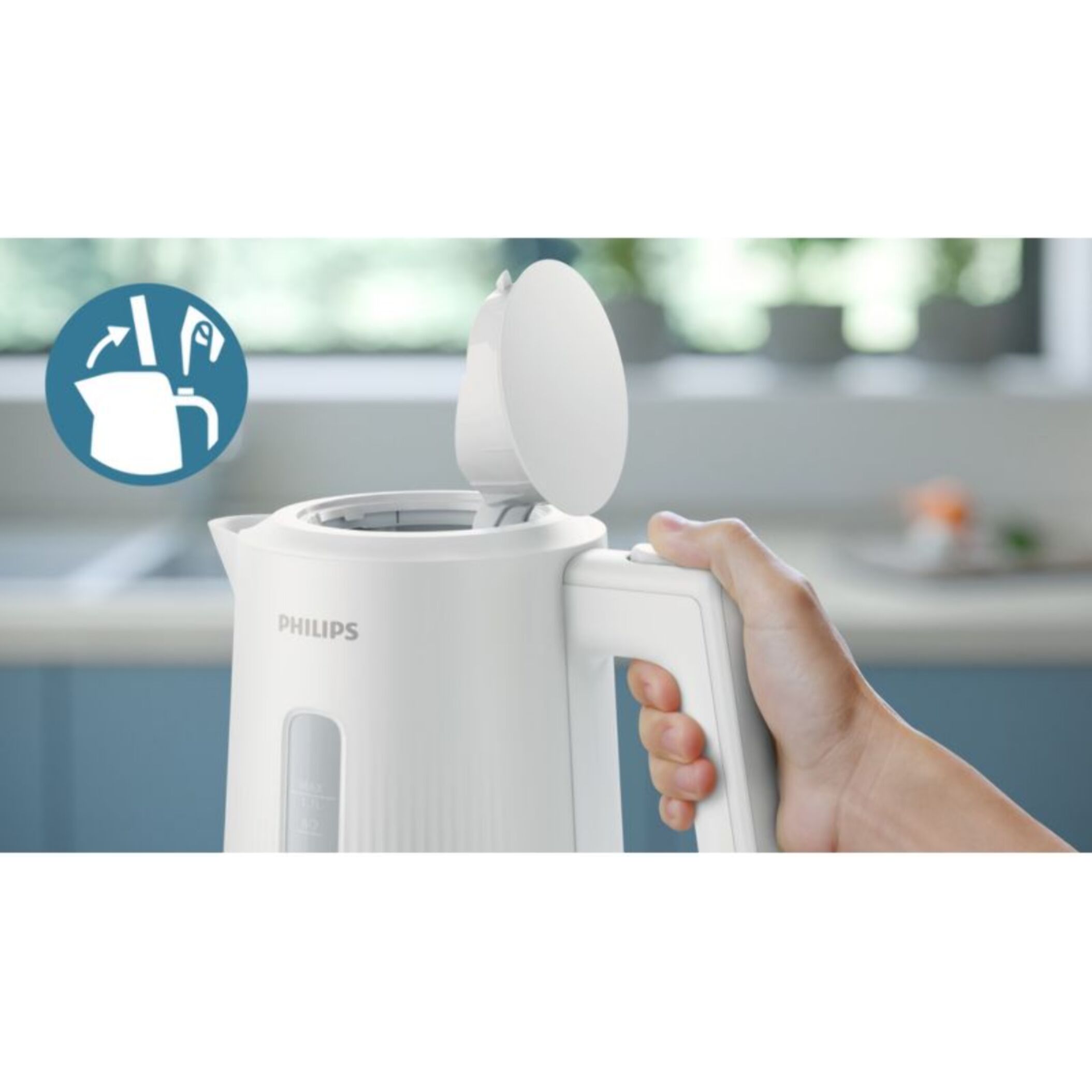 Bouilloire PHILIPS HD9411/00 Bouilloire électrique blanche Série 3000 1.7L, 2200W
