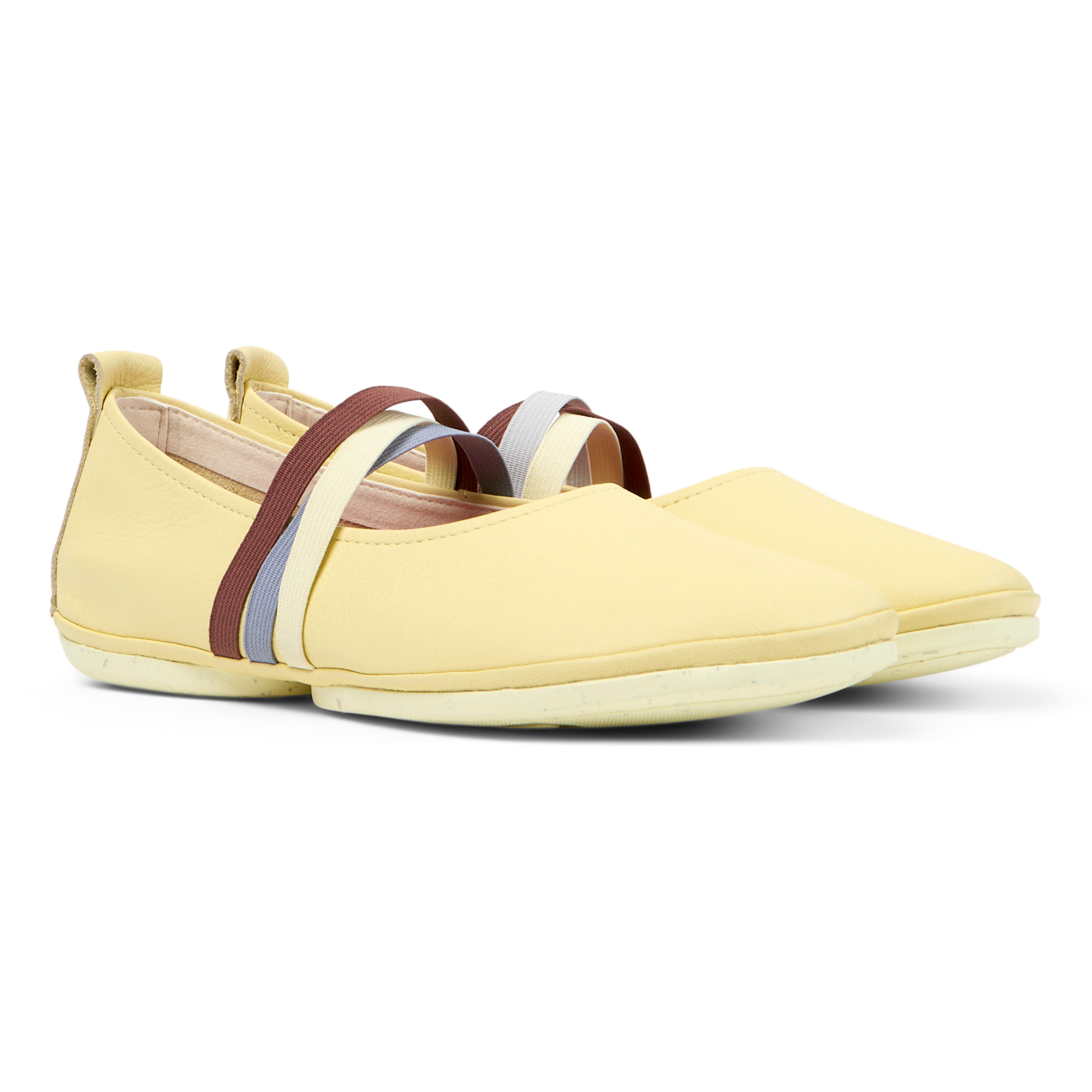 Bailarinas - CAMPER Right Nina Twins - Amarillo - Cuero liso