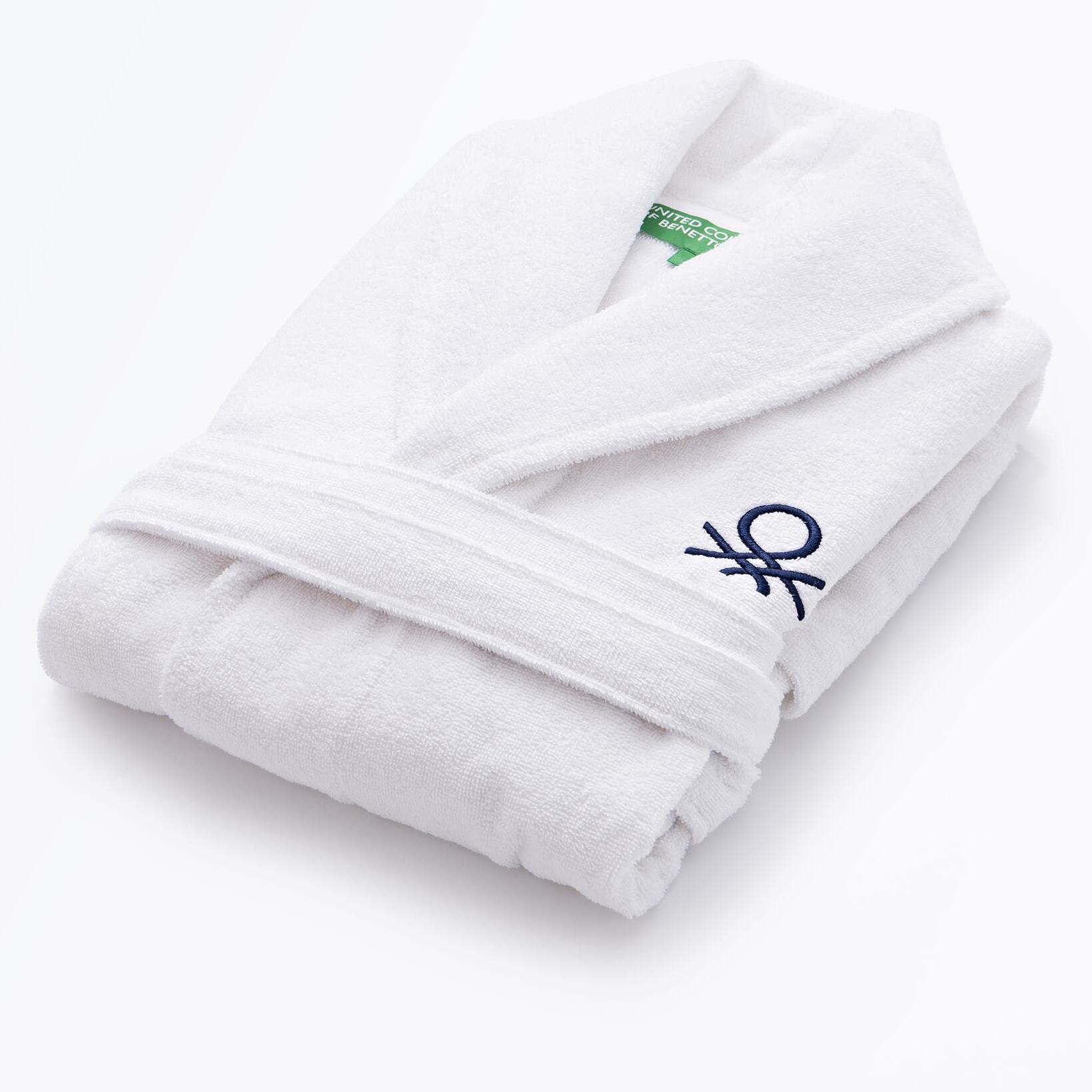 Albornoz 340gsm 100% algodon blanco benetton