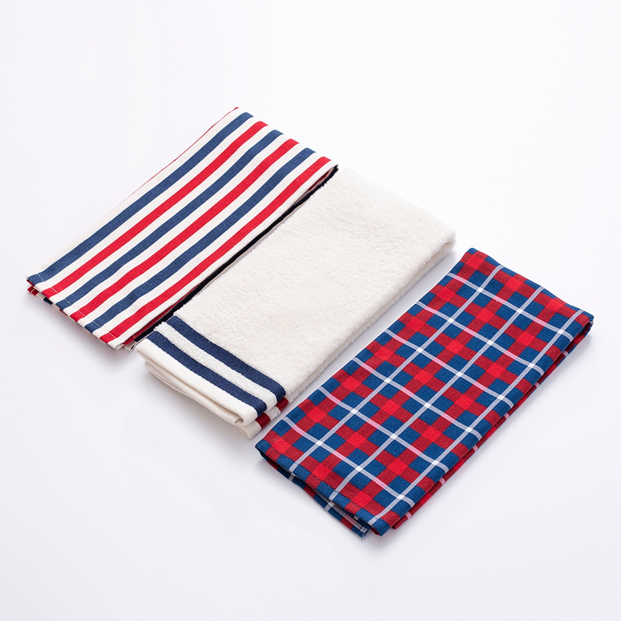 Set 6pzs paños de cocina 50x70cm 400gsm 100%algodón teñido el ganso