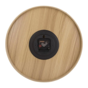 Reloj de Pared de Madera Aspecto Moderno color Marrón oscuro Ø38x5 cm