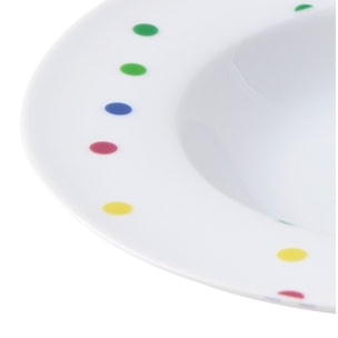 Set 18pcs vajilla porcelana diseño puntos de colores  benetton