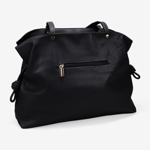 Bolso de hombro negro con cremallera