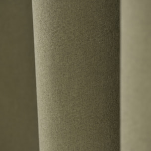 Rideau 100% occultant thermique phonique chiné - Kaki