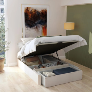 Canapé con cajón frontal con zapatero 135x190 cm en artic Luxury Premium 3D Artic
