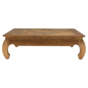SIXTINE- Table opium 120x120cm en teck recyclé plateau mosaïque