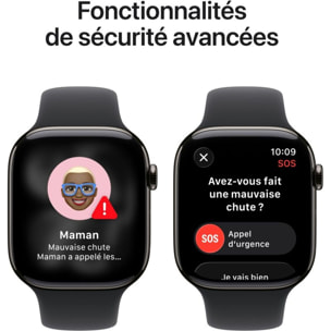 Montre connectée APPLE WATCH 42mm Tit Ardoise / Noir Serie 11 S/M Cellular