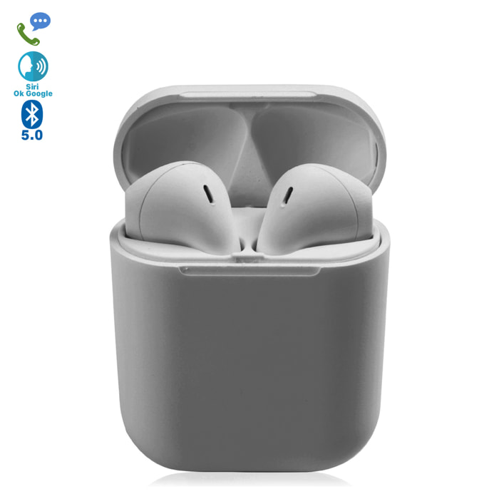 Auriculares DAM D120 TWS Bluetooth 5.0 táctiles con base de carga y sincronización automática con ventana emergente