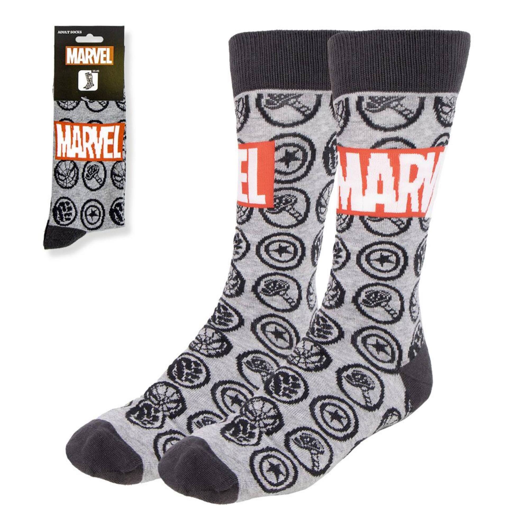 Calcetines marvel diseño capitán américa gris