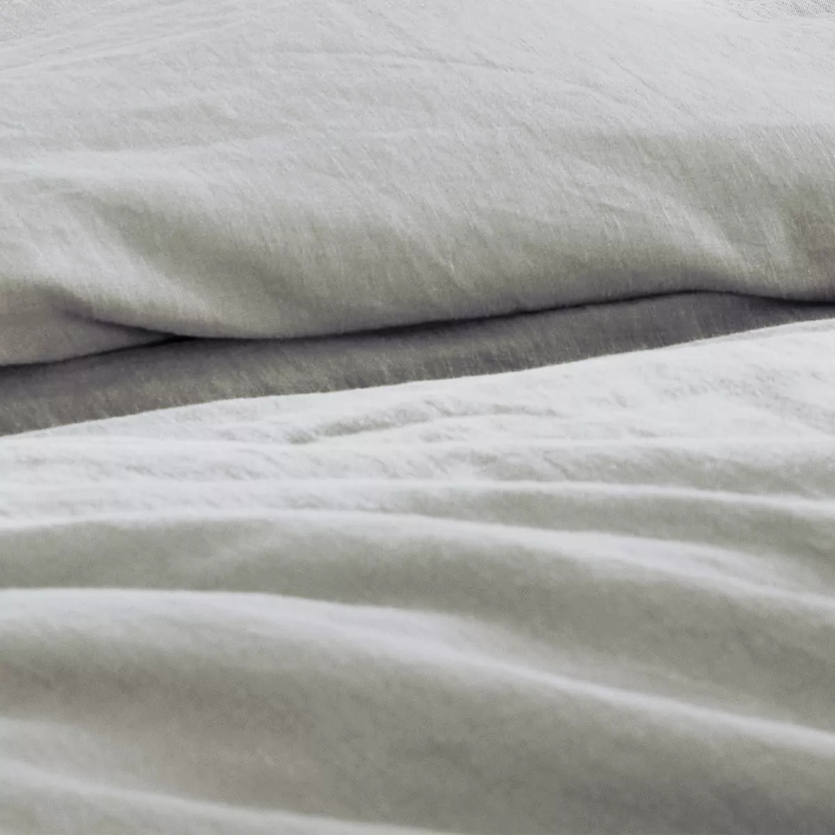 Housse de couette pur lin lavé 165 g/m² uni gris Le lin lave gris perle
