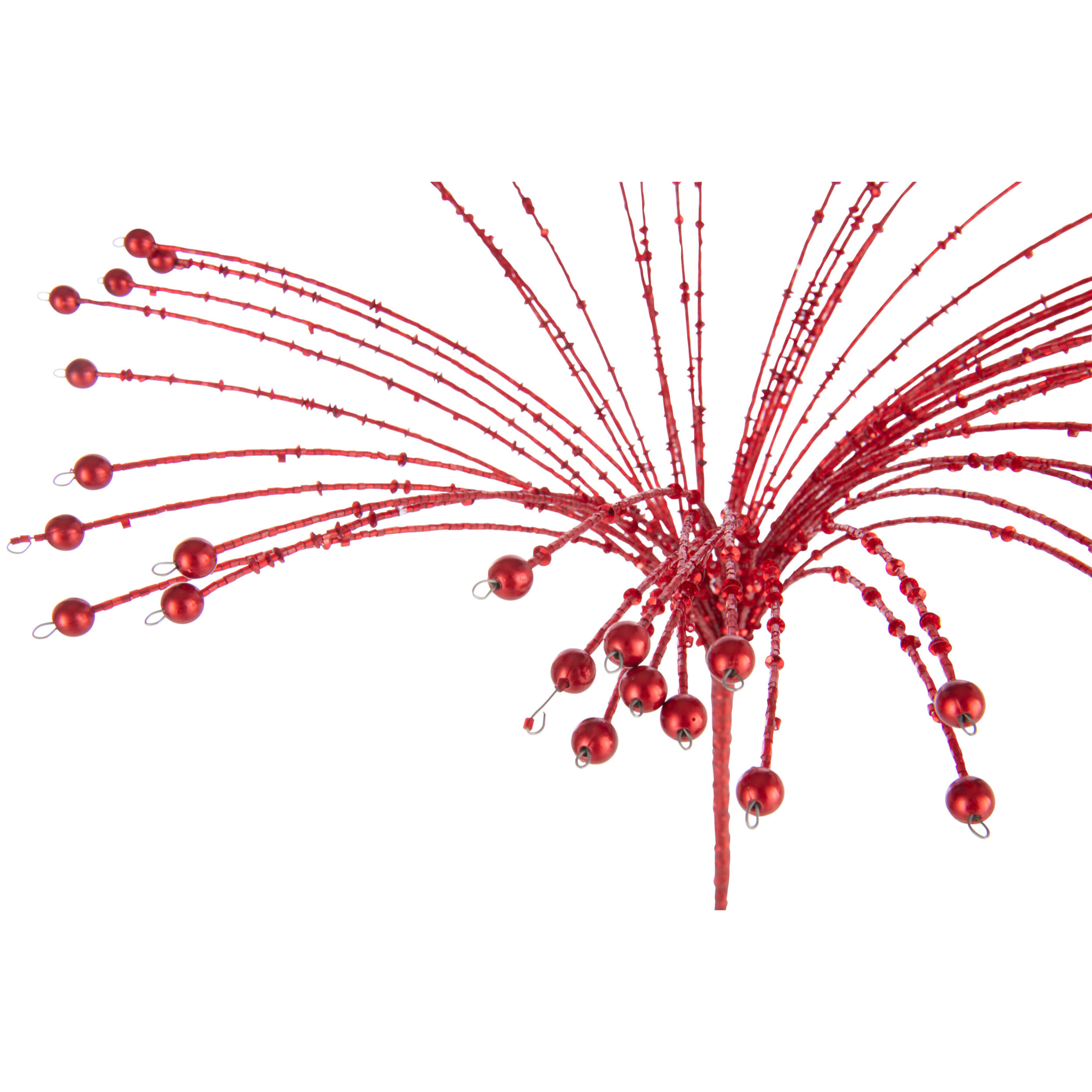 J-Line décoration Branche Perles - fer - rouge