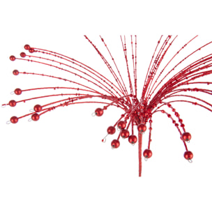 J-Line décoration Branche Perles - fer - rouge