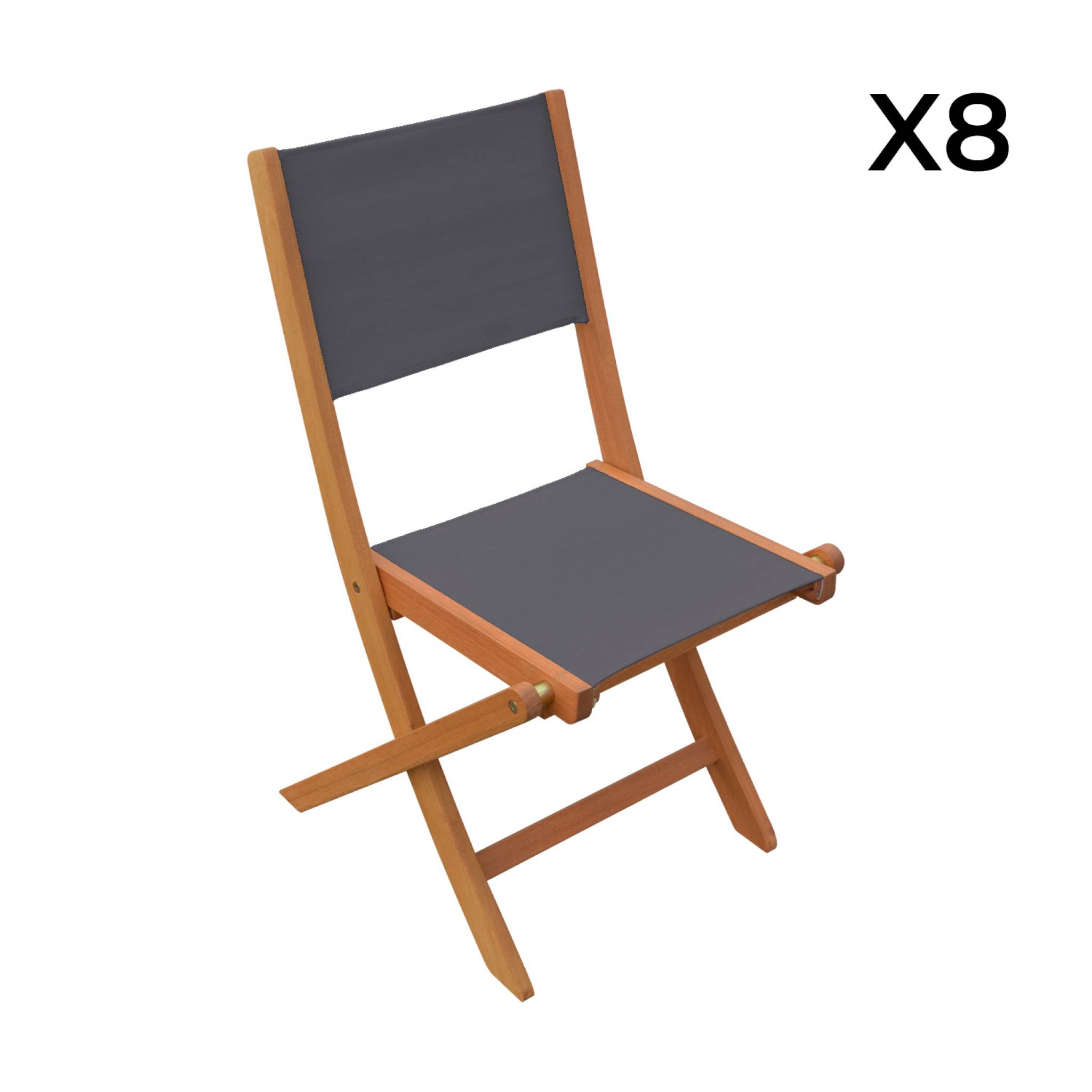 Table de jardin extensible bois d'eucalyptus + 8 assises ARBO + ALMERIA