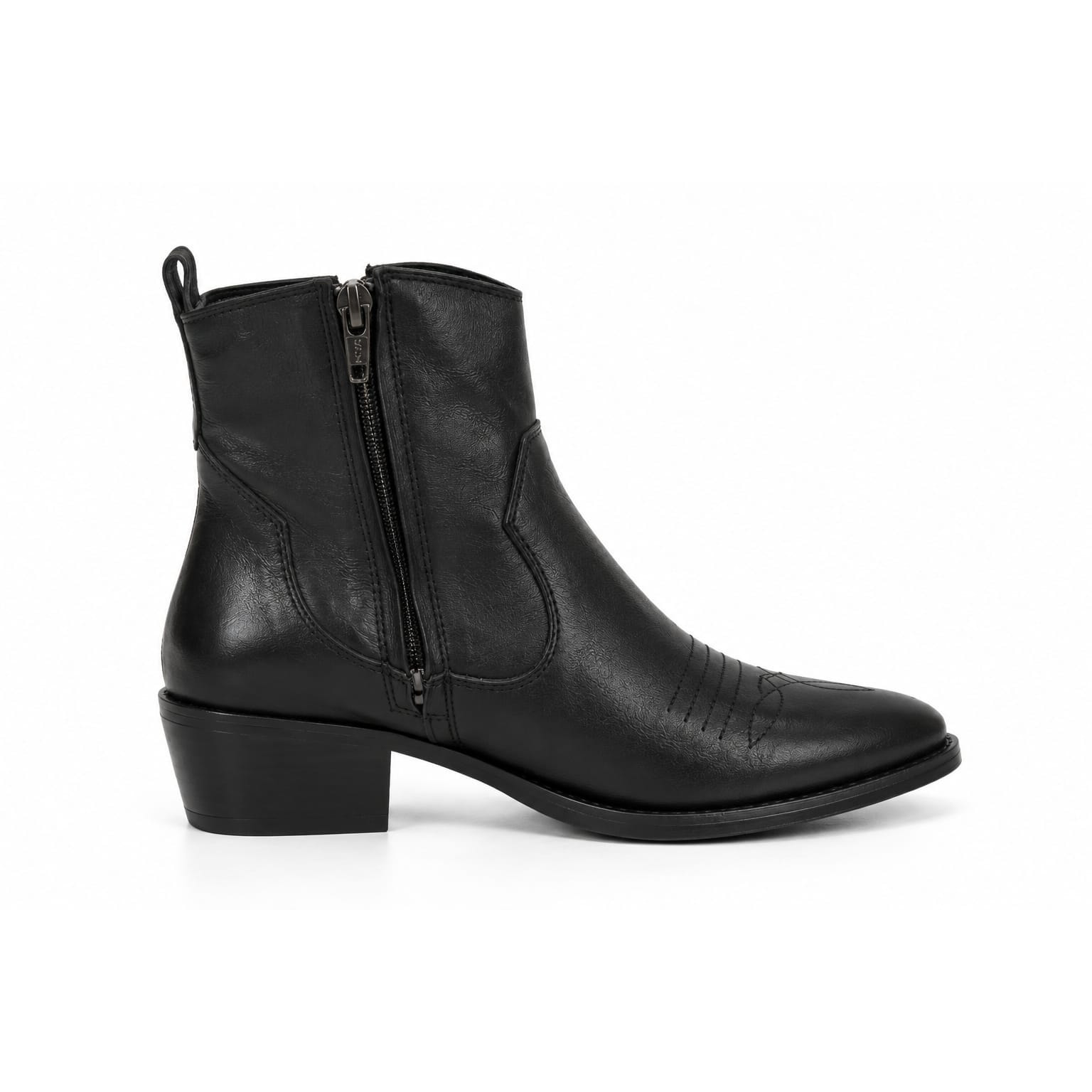 Texano basso in vera pelle - tacco 5 cm