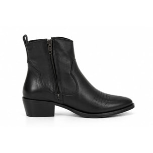 Texano basso in vera pelle - tacco 5 cm
