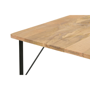 Table à manger rectangulaire en bois manguier massif et métal noir L180 cm JUDE