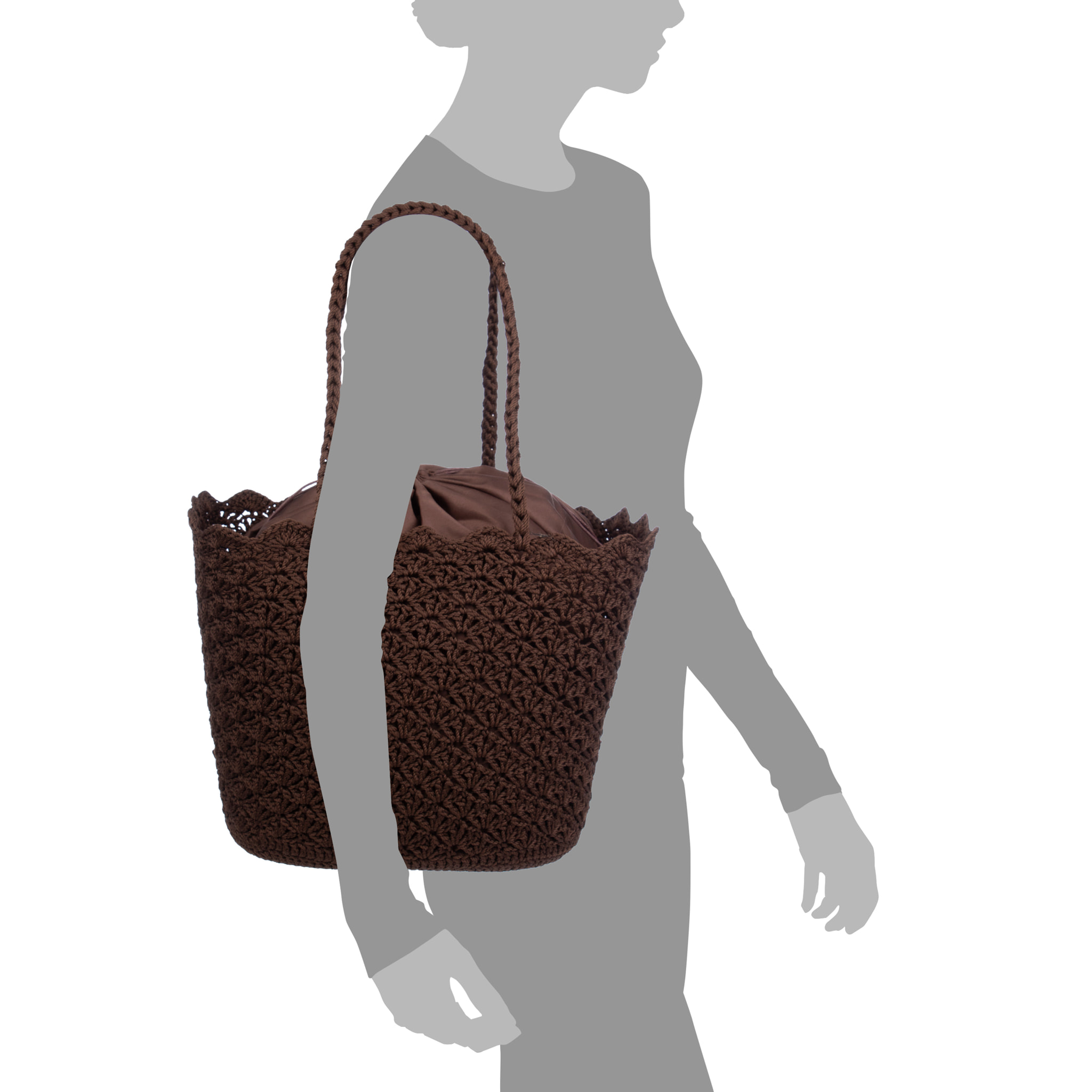 Basentello Bolso de hombro Mujer. Fabricaco en algodón tejido artesanal a mano.