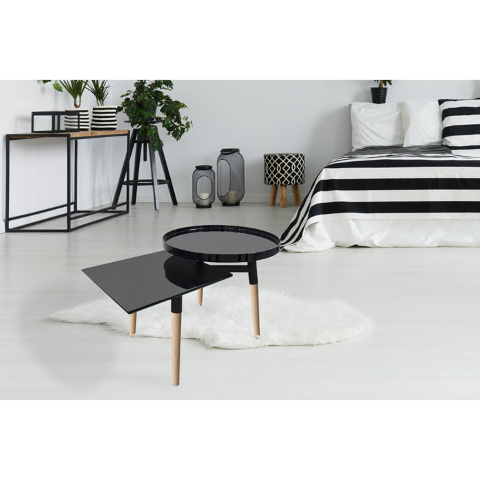 Tavolino Butler 200 in bambù e MDF nero lucido
