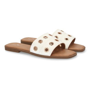 Sandalia pala mujer con ojales metálicos