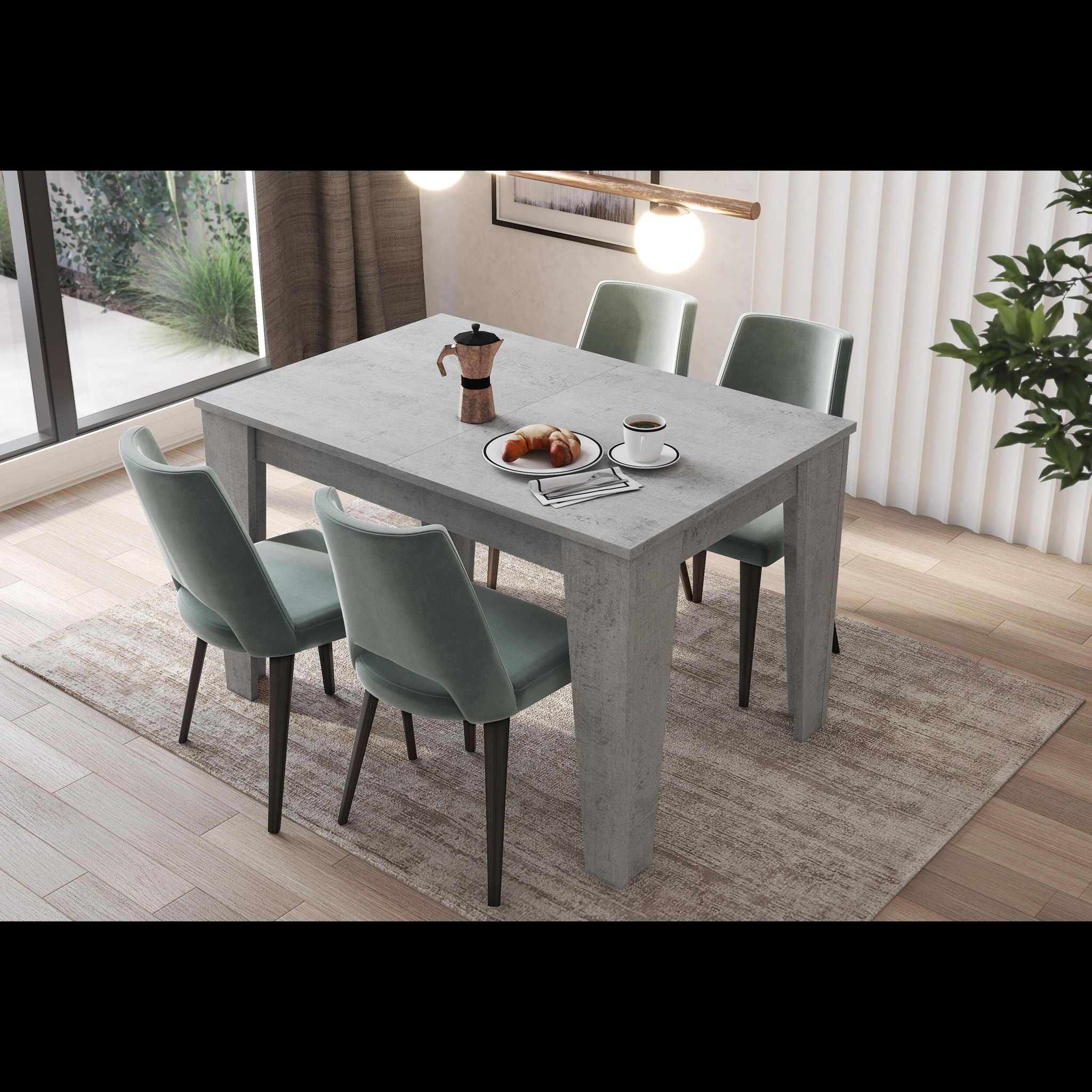 Tavolo da Pranzo Allungabile Da 120 A 160 Cm Gambe a Spillo Design Moderno 6 Posti In Melaminico di Alta Qualità Estensibile Con Guide In Metallo Cucina Salotto Soggiorno 160 x 90 x 78 Cm (Grigio)