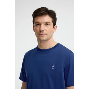 Maglietta blu presidenziale a maniche corte e ricamo Rigby Go