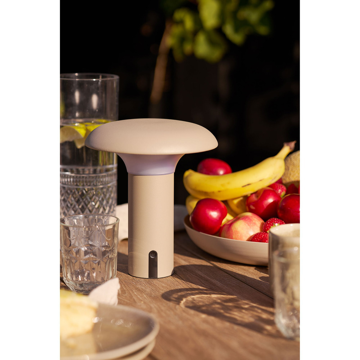 Lampada LED solare ricaricabile Ramsey in PP beige ø18 cm
