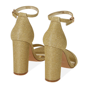 Sandali oro glitter, tacco 10,5 cm