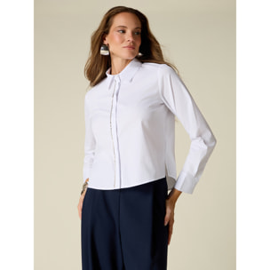 Oltre - Camicia cropped con cristalli - Bianco
