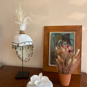 Coiffe traditionnelle en plumes et perles  SANATH