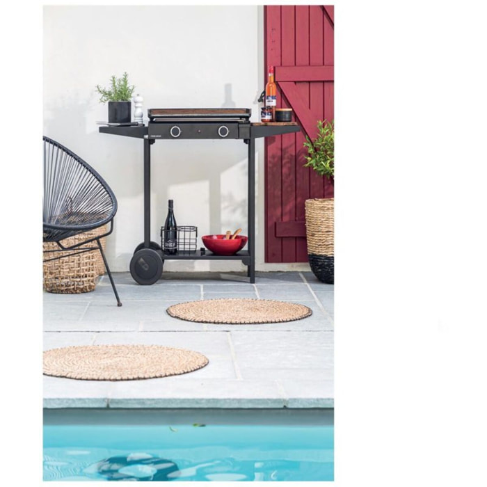 Plancha gaz FORGE ADOUR Base 60 Acier 2 brûleurs à poser, 57.5x37.9 cm