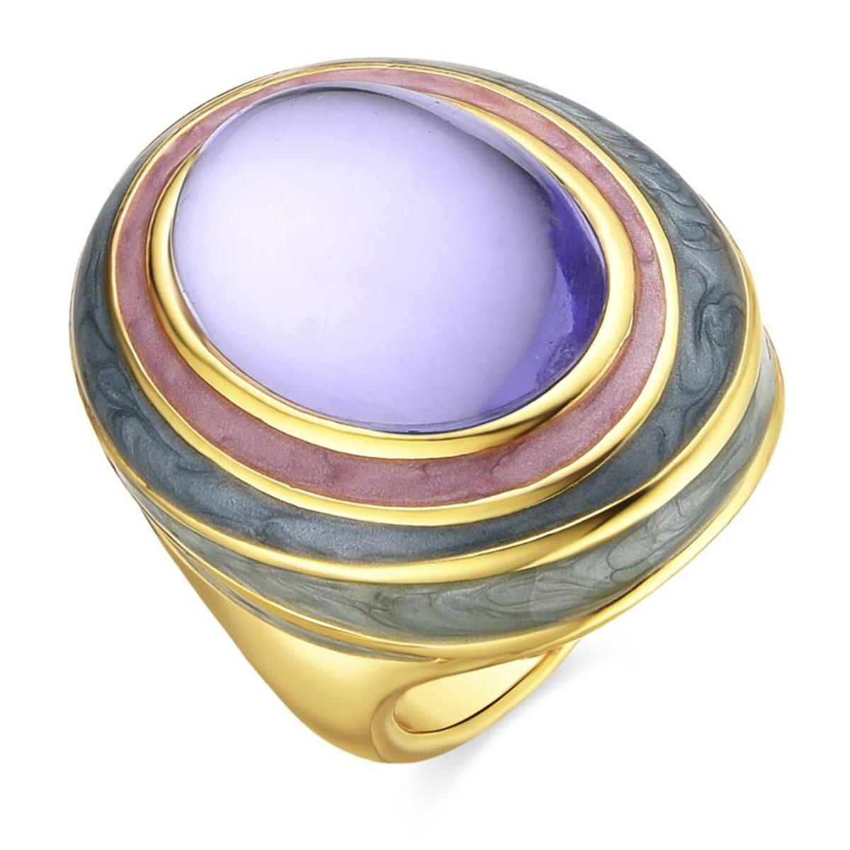 Anillo con Cristal Morado acabado oro 18k