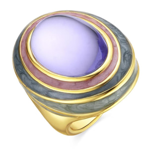 Anillo con Cristal Morado acabado oro 18k