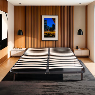 Sommier Cadre a Lattes en Kit | Structure Metallique Noire