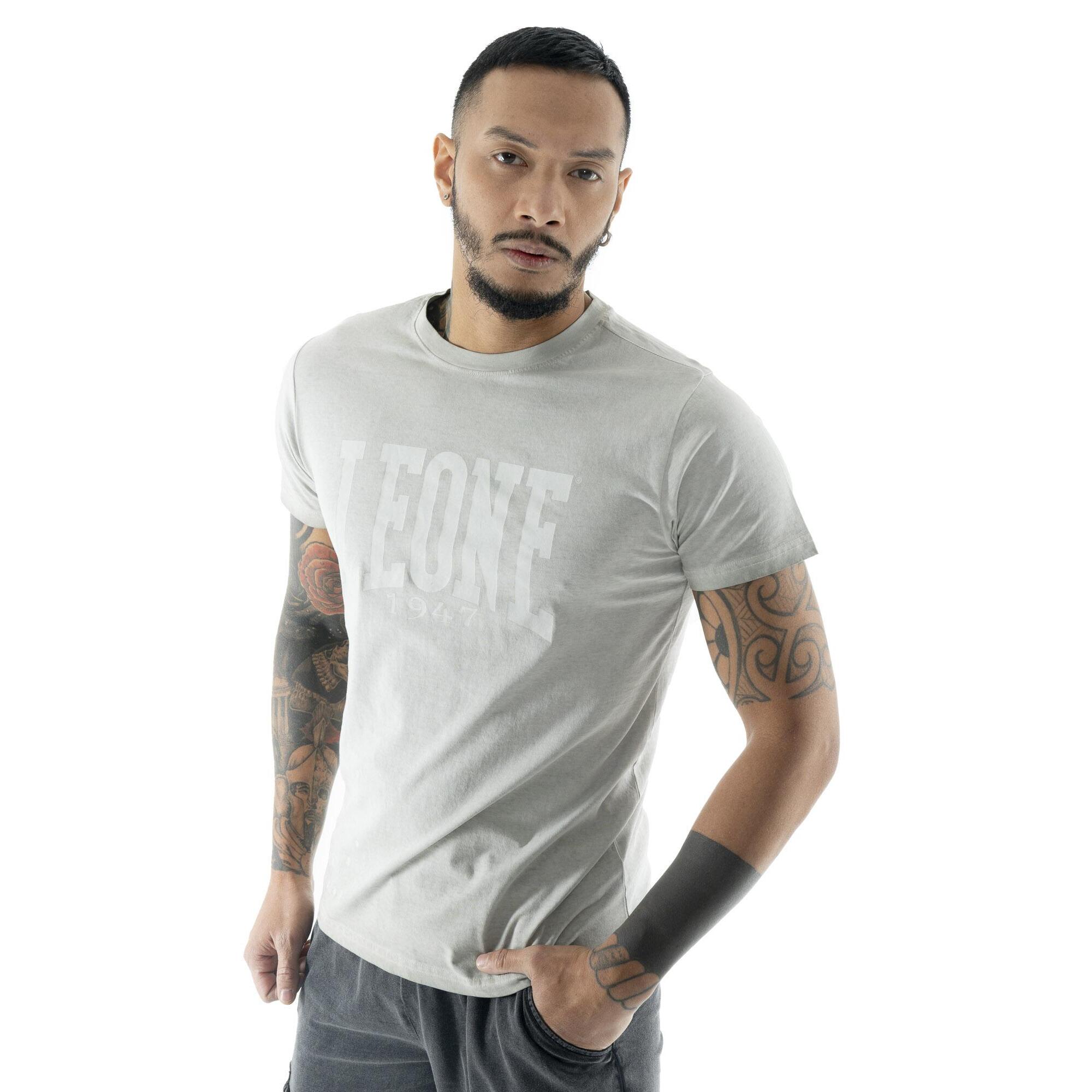 T-shirt a da uomo in cotone lavato Leone Old Wash