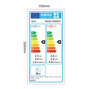 Clim réversible DUUX connecté réversible 9000BTU North DXMA22