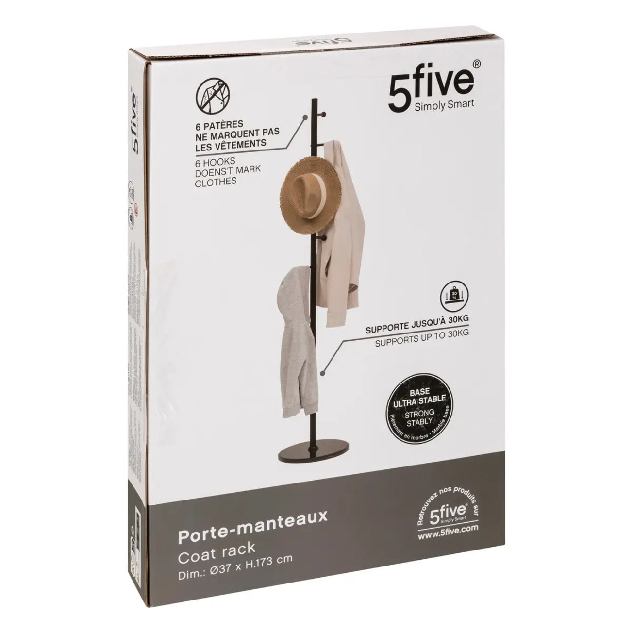 Porte-manteaux 8 crochets H173cm