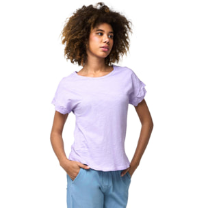 T-shirt Leone 1947 Apparel con rouches tie-dye. Look fresco vivace.