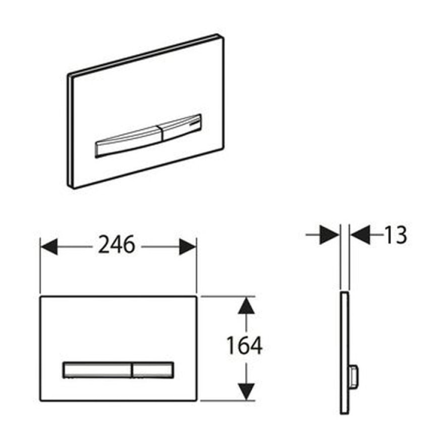 Sigma 50 plaque de déclenchement à 2 boutons, façade chrome (115.788.21.2)