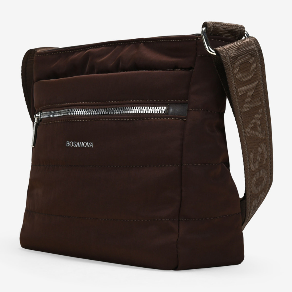 Bolso bandolera marrón con cremallera