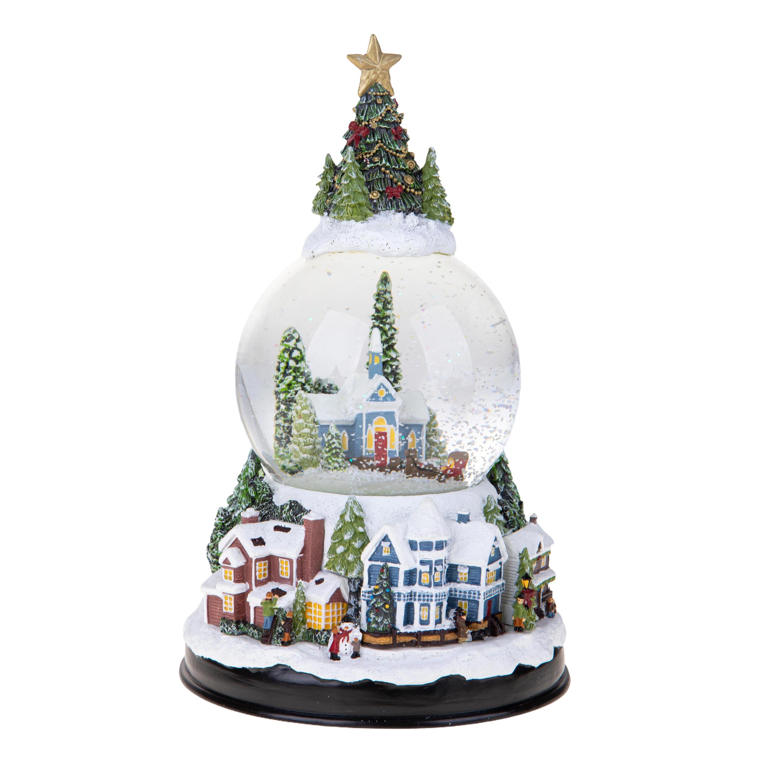 Carillon con Villaggio+Albero Natale - Pezzi 1 - Colore Verde - 10x20Hx10cm - Bianchi Dino