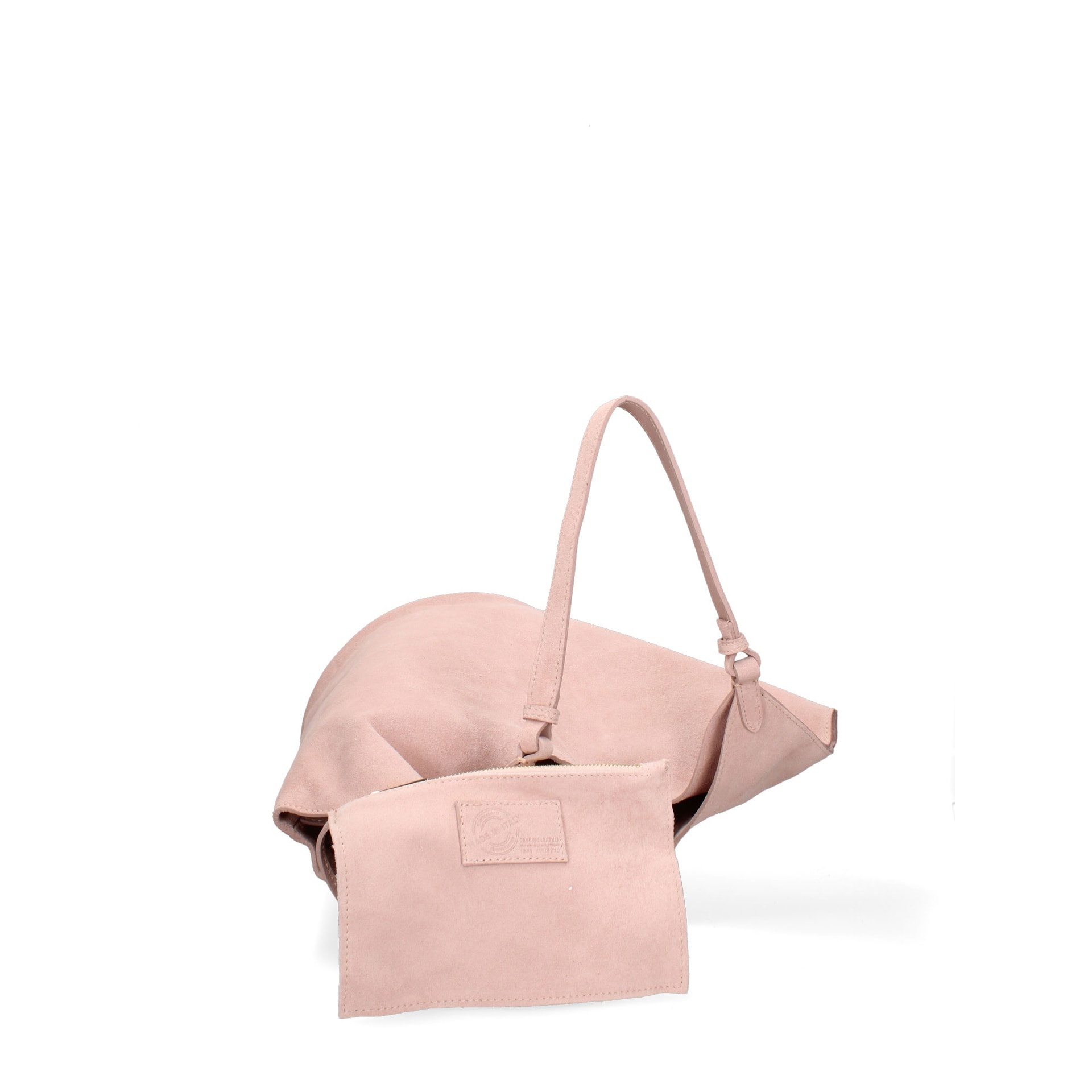 Borsa a spalla da donna - Modello Lisboa - Pelle Scamosciata - 27.0 x 38.0 x 21.5 cm