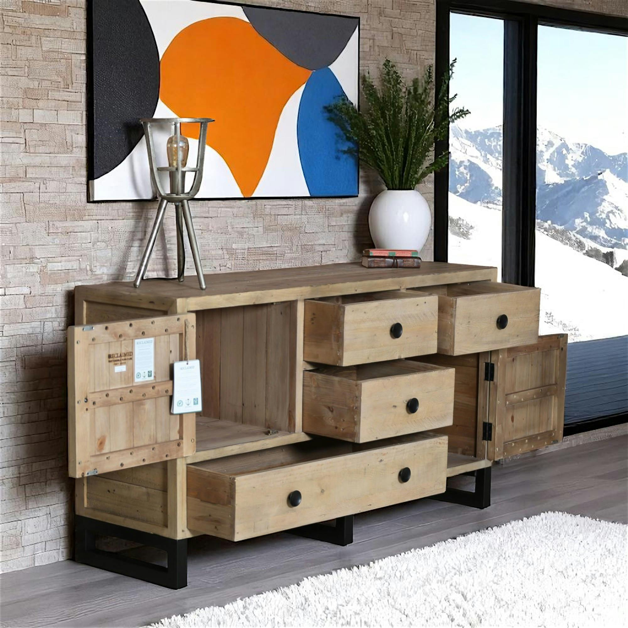 Buffet 152 cm bois recyclé AUCKLAND