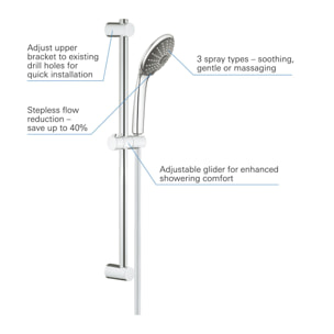 GROHE Vitalio Joy 110 Massage Ensemble de douche 3 jets avec barre Chromé