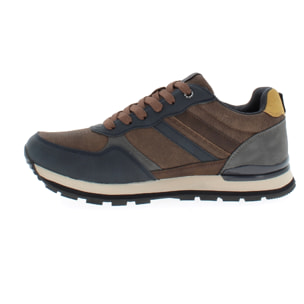 Armata di Mare Scarpe Uomo Sneakers Vintage Running con Soletta Rimovibile in Memory Foam AMU W24N620 Navy Dk Brown