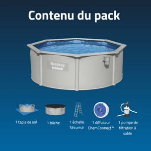 Bestway Piscine acier ronde Bestway Hydrium 360 x 120 cm gris