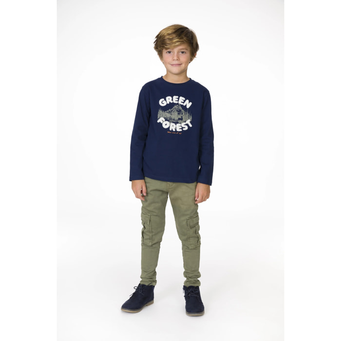 T-shirt Bambino Verde Navy Foresta