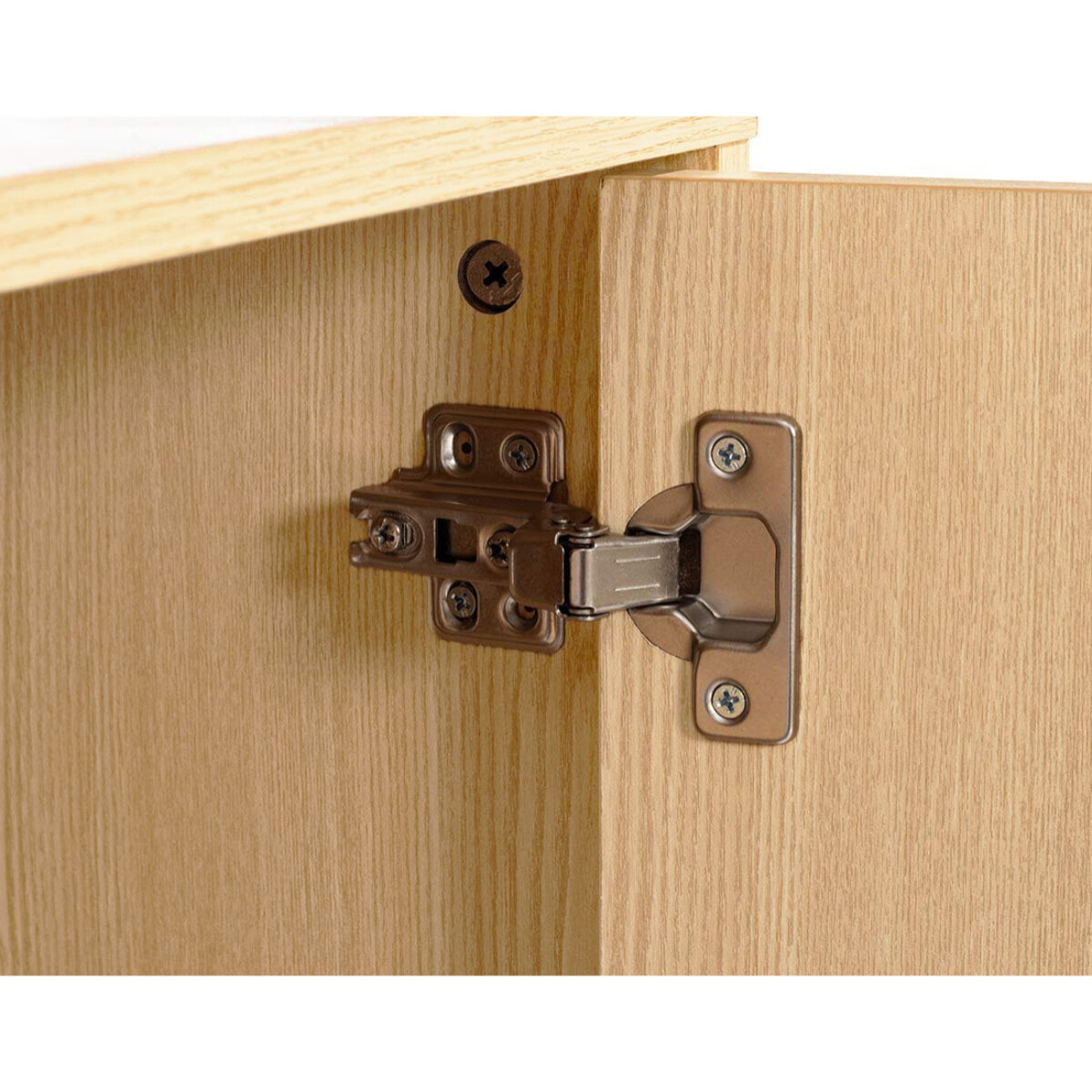 Nagato - meuble tv - cannage et effet bois - 2 portes et 2 niches -180 cm - Bois / Noir