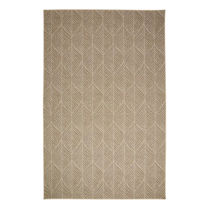 Tapis d'extérieur Curtis 300x200cm motif feuille beige