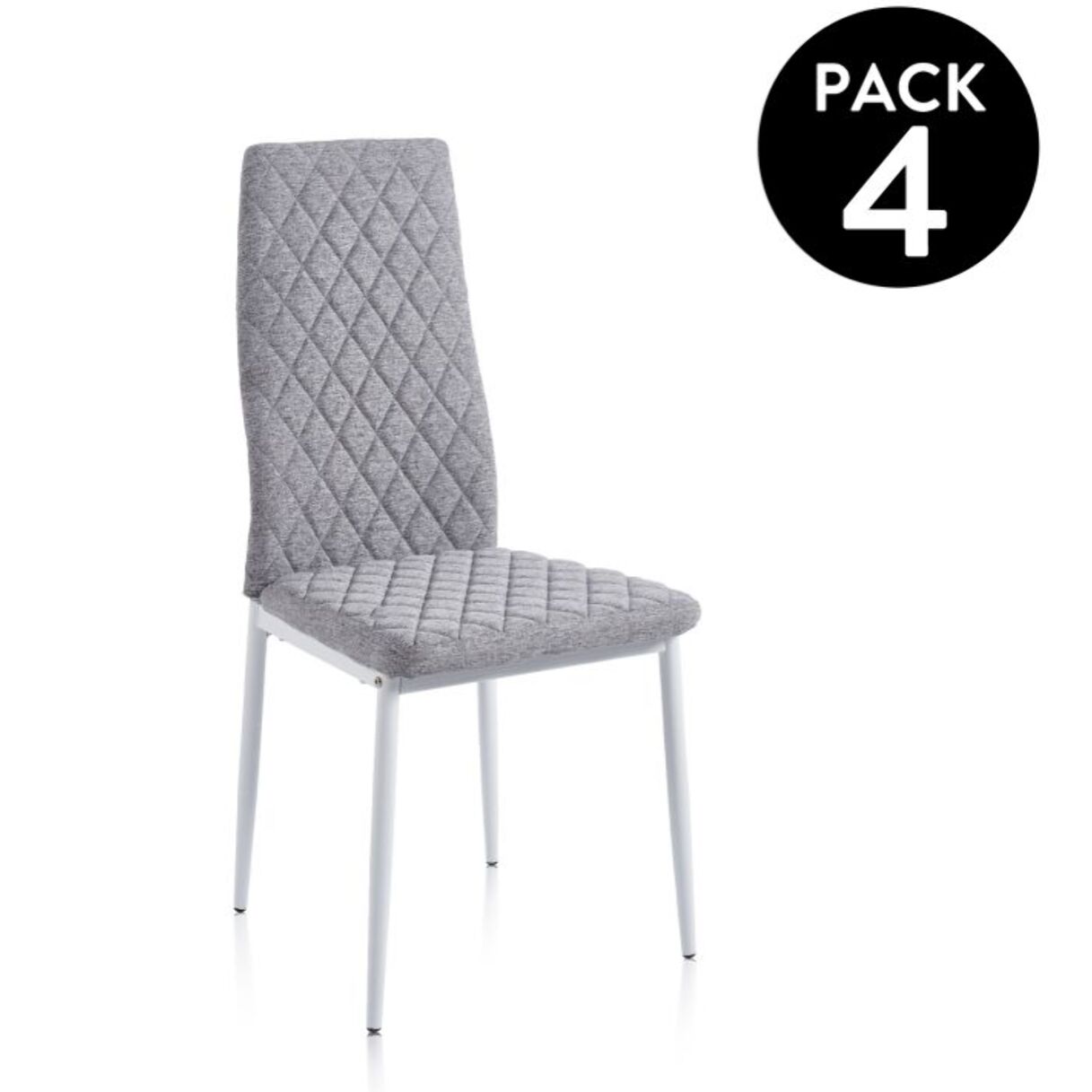 Pack 4 sillas de comedor Crossly Gris - Blanco